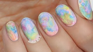 Easiest Watercolor Nail Art great for beginners [upl. by Lyndsie792]