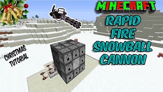 How to make a quotRapid Fire Snowball Cannonquot for Christmas  Minecraft Snowball Machine Gun Tutorial [upl. by Nedloh]