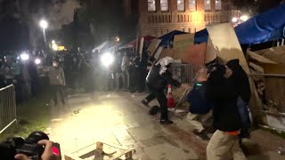 Violent clashes break out at UCLA after counterprotesters storm proPalestinian encampment [upl. by Stephannie]