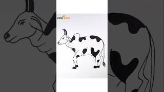 How to draw Cow  Easy Cow Drawing 🥰 Drawing  ছবি আঁকা  easydrawing art drawing4kids [upl. by Fotinas154]