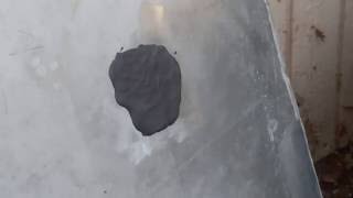 Fixing holes in aluminum gas tank with JB Weld SteelStik [upl. by Akeylah]