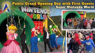 First Guests and Grand Opening of Super Nintendo World at Universal Studios Hollywood [upl. by Egief]