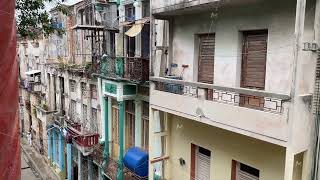 havana street cuba view from the hotel building city center [upl. by Erreip]