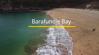 Discover Wales by DJI drone Barafundle Bay to stackpole secret beach Pembrokeshire 4K video [upl. by Nnodnarb]