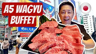 All You Can Eat A5 WAGYU Buffet in Osaka Japan 🇯🇵 Japanese Yakiniku BBQ Restaurant in Dotonbori [upl. by Addiel]