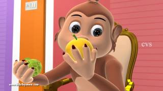 Bolo Bandar  Learn Fruits  3D Animation Hindi Nursery rhymes for children [upl. by Akirdna436]