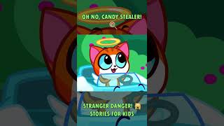 CAN KITTEN CATCH THE CANDY STEALER 🍭 STRANGER DANGER LESSON FOR KIDS 🙀😻 [upl. by Dehlia]