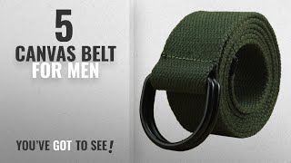 Top 10 Canvas Belt For Men 2018 Mens amp Womens Canvas Belt with Black Dring 1 12quot Wide Extra [upl. by Aleydis892]