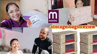 clothes storage bags review for meesho Paramlaksh6719 [upl. by Nodnorb]