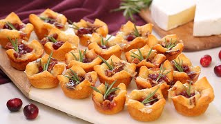 Baked Cranberry Brie Bites  Easy amp Impressive Holiday Appetizer [upl. by Lieberman]