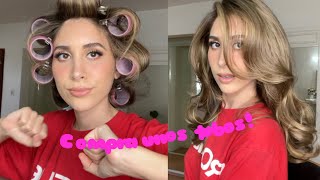 Cabello voluminoso con tubos de velcro  tutorial [upl. by Oirromed311]