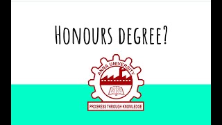 What is Honours Degree in Anna University in Tamil [upl. by Fulbert]