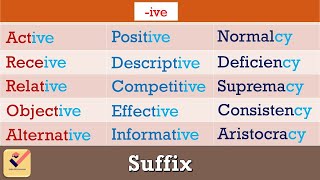 Suffix in English Grammar  160 Important Words with Suffixes  Formation of words Part  7 [upl. by Elamrej]