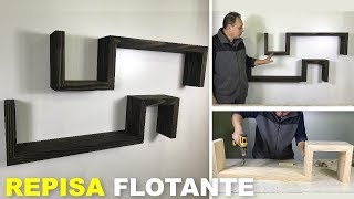 REPISA FLOTANTE FRENTE ANCHO CON SOLO TABLAS DE 1CM PASO A PASO [upl. by Llednohs]