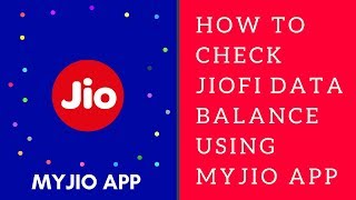 October 2017 How to check JioFi data balance using MyJio app [upl. by Gates]