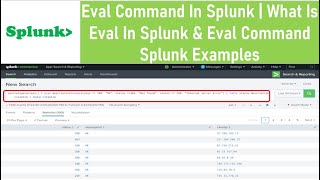 Eval Command In Splunk  What Is Eval In Splunk amp Eval Command Splunk Examples  Thetips4you [upl. by Kraul49]