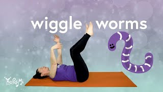 Wiggle Worms Shake Out  Kids Yoga Music and Mindfulness with Yo Re Mi [upl. by Thebault961]