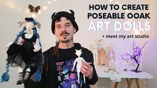 How I make my Poseable OOAK Art Doll creatures  Dollmaking TIPS inspired by Fantasy and Jfashion [upl. by Mikkel]