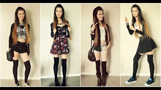 How to Style KneeThigh High Socks  Fashion Lookbook Fall 2014 [upl. by Nitram]