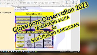 Tambalang Salita na Nananatili ang Kahulugan CLASSROOM OBSERVATION 2023 [upl. by Wilt90]