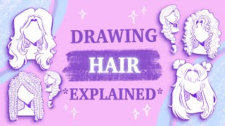 How To Draw Hair  Tutorial 🌱☁️✨ [upl. by Idalina]