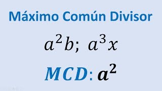 Maximo comun divisor de monomios ejercicios resueltos ejemplo 01 [upl. by Saylor942]