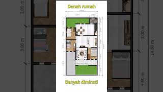 Denah rumah minimalis 8x15 [upl. by Rahman]