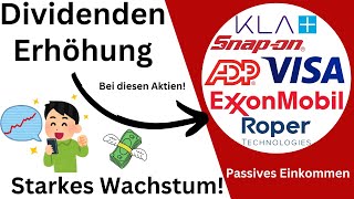 Diese Aktien erhöhen die Dividende  MEGA Dividendenwachstum  Visa ExxonMobil ADP  Aktien [upl. by Enida273]