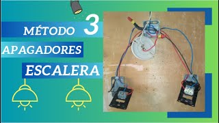 TERCER método DIFERENTE de apagadores de ESCALERA  tutorial ¡fácil y rápido [upl. by Damiani]