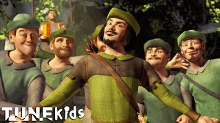 Merry Men By Monsieur Hood  Shrek 2001  TUNE Kids [upl. by Iana]