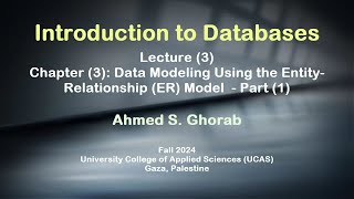 Ch 3 Data Modeling Using ER Model  Part1 [upl. by Yla]