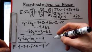 Oberstufe Analytische Geometrie Teil 6 von 9 Koordinatenform von Ebenen [upl. by Henryetta]