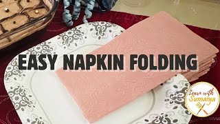 Easy Napkin folding ideas Howto napkinfolding LearnWithSumaiya [upl. by Bor]