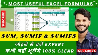 Master Excel SUM SUMIF and SUMIFS Formula A Complete Guide  Sumif Vs Sumifs Sum Sumif amp Sumifs [upl. by Mighell]