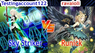 Sky Striker Vs Runick Stun  Testingaccount122 Vs ravaioli  High Rated  Dueling Book [upl. by Sugna]