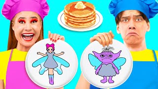 Pancake Art Challenge  Edible Battle by PaRaRa Challenge [upl. by Luehrmann]