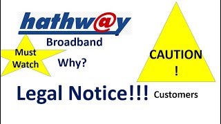 Why Hathway Broadband legal notice to Customers [upl. by Ahsatel60]