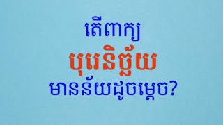 បុរេនិច្ឆ័យPreconception [upl. by Tertia965]