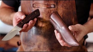 Making a leather knife sheath tutorial [upl. by Aynam795]