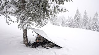 24H Solo Winter Biwak in den Schweizer Alpen bei 2°C [upl. by Assennej]