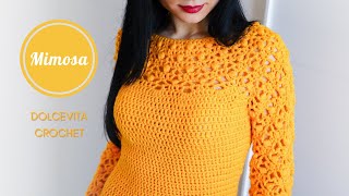 TUTORIAL MAGLIONE ALLUNCINETTO quotMIMOSAquot [upl. by Narbig]