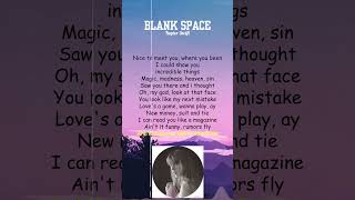 Taylor Swift  Blank Space Lyrics shorts [upl. by Zetrauq]