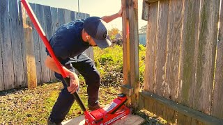 Fence Post FIX  Leaning Fence Post Repair [upl. by Yeslaehc]