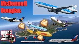 GTA V McDonnell Douglas DC1030 Freighter Plane Best Extreme Longer Crash Compilation [upl. by Evyn]