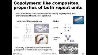 MSE 201 S21 Lecture 28  Module 5  Copolymers [upl. by Lerual]