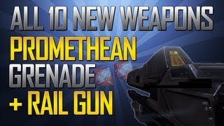 Halo 4  All 10 New Weapons Rail Gun amp Promethean Grenade [upl. by Yc]