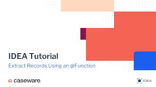 Perform Record Extraction Using IDEA Function  IDEA 12 Tutorial EN [upl. by Largent]