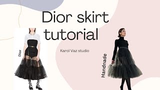 Sewing tutorial Dior tulle skirt without lining  no zippers easy [upl. by Darahs811]