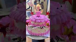 How to Make Beautiful Doll cake  Strawberry cake  Simple design cake 🎂  shorts ytshorts 🔥🔥🔥 [upl. by Feenah]