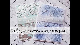 Technique embossing folder gilding flakes [upl. by Marcelle]